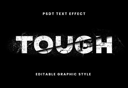 Black And White Broken Font Cracked Distressed Text Effect
