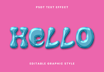 Blue Balloon Font Glossy Bubble Shiny Text Effect