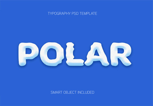 Blue And White Ice Font Snowy Polar Text Effect