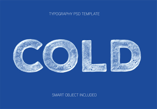 Blue And White Ice Font Crystal Frozen Cold Text Effect