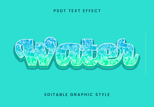 Blue Bold Water Texture Font 3D Gradient Text Effect