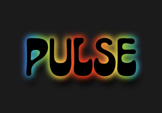 Colorful Rainbow Neon Font Glow Light Text Effect