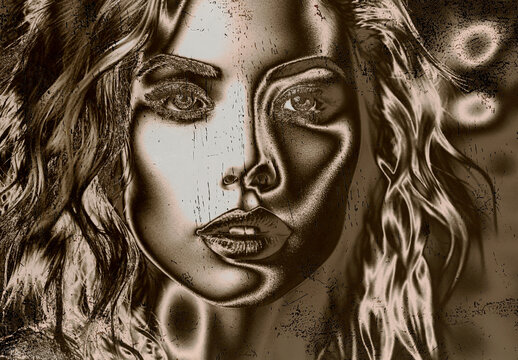 Bronze Metallic Grunge Photo Effect