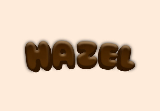 Brown Font Hazel Glossy Rounded Balloon Text Effect