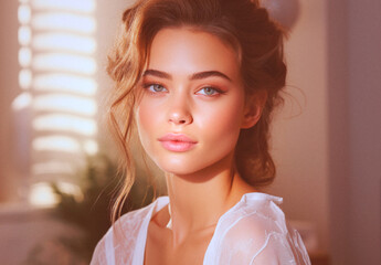 Peach Soft Dramatic Studio Light Image Effect