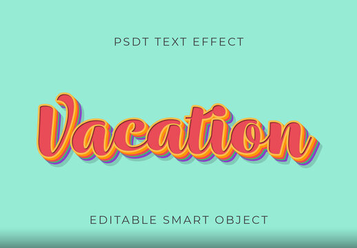 Multicolor Summer Font Vacation Cursive Text Effect