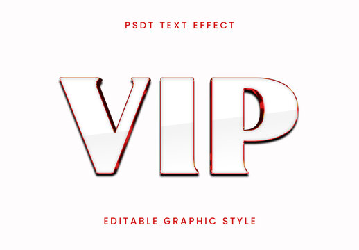 White And Red Luxury Glossy Font Elegant VIP Premium Text Effect