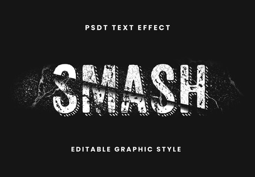 Black And White Broken Font Distressed Cracked Grunge Text Effect