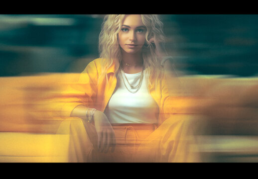 Yellow Dramatic Studio Light Image Effect