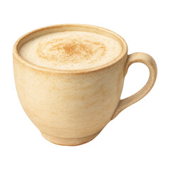 PNG Wooden cup filled with cappuccino.