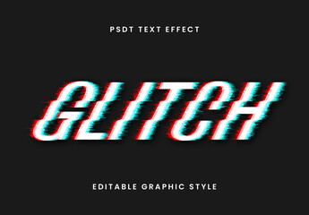 Colorful Glitch Font Distortion Slanted Text Effect