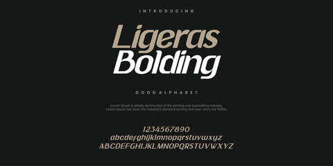Ligeras Bolding Abstract minimal modern alphabet fonts. Typography technology vector illustration
