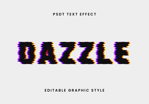 Black And Purple Glitch Font Pixel Distorted Dazzle Text Effect