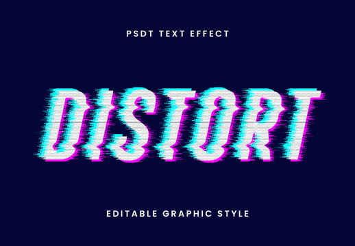 Colorful Glitch Font Distorted Static Text Effect