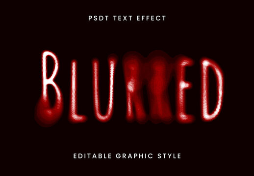 Red And White Blurred Glitch Font Distorted Text Effect