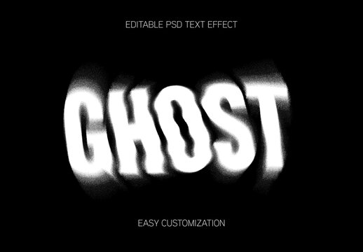 White Ghost Font Glitch Horror Scary Text Effect
