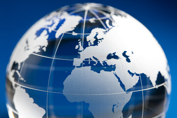Fototapeta premium Globe earth world map geography travel international business global continents countries europe africa asia