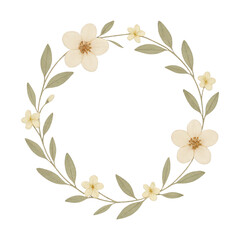 PNG Elegant floral wreath illustration