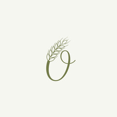 A sophisticated logo featuring the letter O intertwined with a wheat stalk.