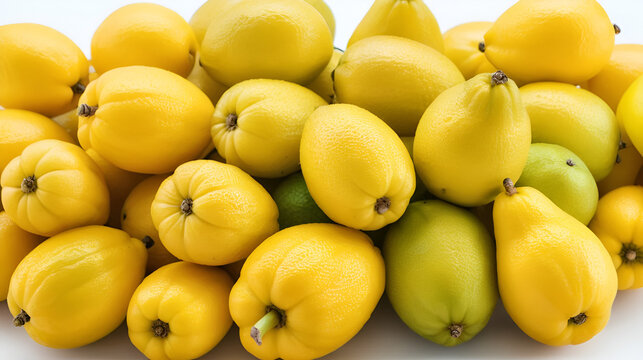 Bunch of ripe yellow Baccaurea ramiflora Lour, locally known as Mafai in Thai, beautifully isolated on a clean white background. Concept: tropical fruits with a sweet and slightly sour taste.