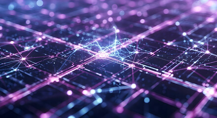 Abstract Technological Circuit Board with Data Transmission