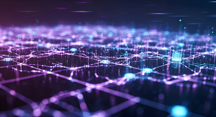 Futuristic Blockchain Network Technology Background