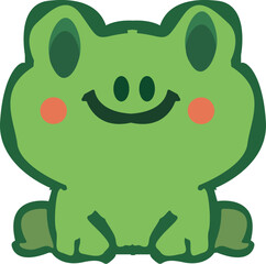 Smiling green frog cartoon