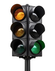 Traffic light, amber, green