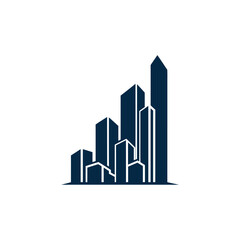 Fototapeta premium Stylized city skyline illustration. Modern architecture icon.