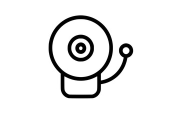 Obraz premium Fire alarm bell emergency alert line art icon illustration 