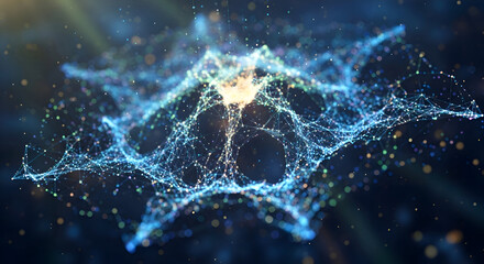 Abstract Network Connecting Data Nodes Illustration