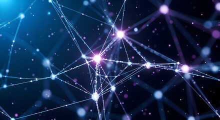 Abstract Network Visualization - Connection Points & Lines