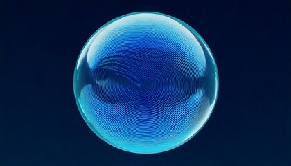 ransparent blue liquid bubble, 3d rendering. 3D illustration.