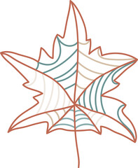 Abstract Leaf with Geometric Lines