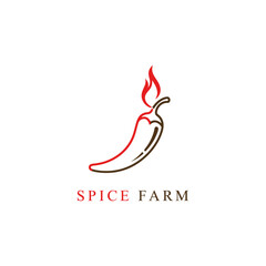 Obraz premium A minimalist logo for a spice farm, featuring a fiery chili pepper.