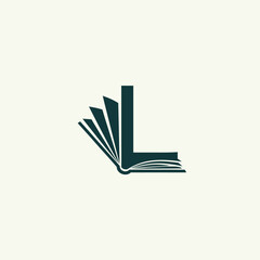 Stylish logo design featuring letter L incorporated into a book shape.