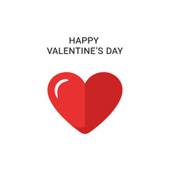 Red heart with Happy Valentine’s Day typography for romantic greeting card design