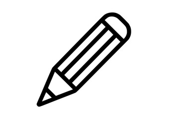 Fototapeta premium Pencil Icon with Black Outline for Writing and Drawing 