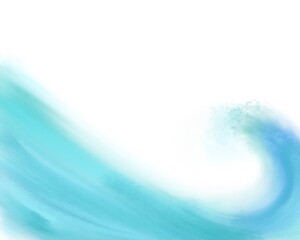 Blue turquoise water flow, abstract marine surface on white  background	
