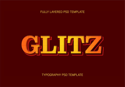Red Vintage Cabaret Font Glitz Retro Text Effect