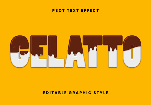 White And Brown Flat Melting Font Dripping Cartoon Text Effect