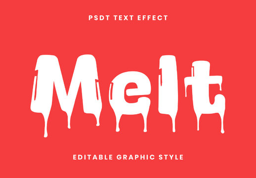 White And Red Flat Melting Font Dripping Liquid Text Effect