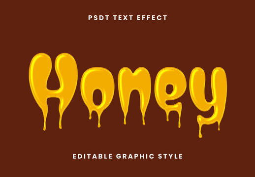 Yellow Flat Melting Font Honey Liquid Dripping Text Effect
