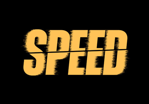 Yellow Athletic Font Speed Glitch Motion Text Effect