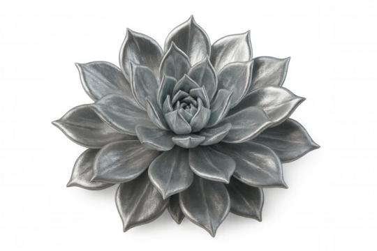 Metallic succulent plant isolated on transparent background, perfect for adding a touch of elegance to various design projects