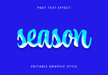 Blue And White Gleam Wave Font Script Glossy Text Effect