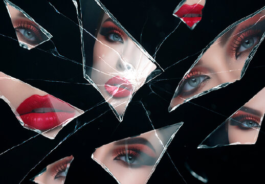 Black Broken Mirror Image Effect