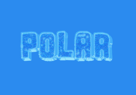 Blue And White Font Ice Text Effect Frozen Block