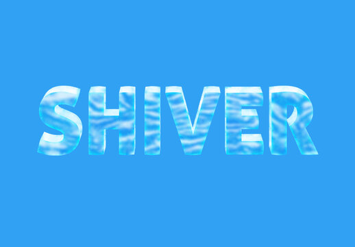Blue Font Ice Text Effect 3D Bold Wave Texture
