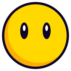 Fototapeta premium Emoji No Expression Smiley Icon Smiling Face Flat Style